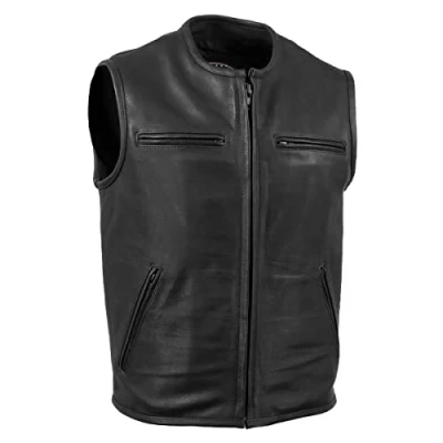 Image of Milwaukee Leather Men&#039;s MLVSM5001 Black XL Steerhide Vest,
