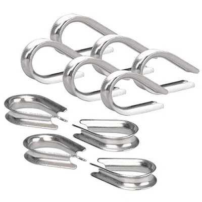 Image of IMAGINE 10pcs 304 Stainless Steel Cable Lug Heart Thimble Wire Rope Rigging Material (4mm)