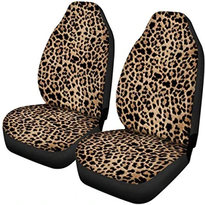Image of SEANATIVE Fashion Leopard Design Car Interior Protector Seat Cover Dustproof Cushion Protection 2 Pcs