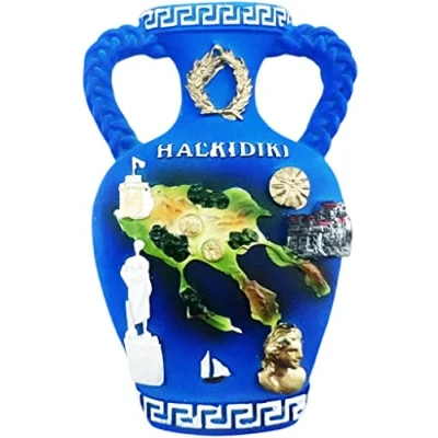 Image of Halkidiki Greece Fridge Magnet Refrigerator Decoration Sticker Souvenir Resin Crafts
