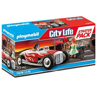 Image of Playmobil 71078 City Life Hot Rod Starter Pack, Fun Imaginative Role Play, Playset Suitable for Children Ages 4+