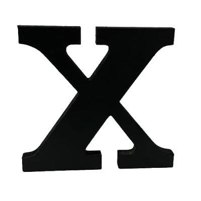 Image of Black Wooden MDF Letter X Size 13cm Tall Free Standing Letters for Arts &amp; Crafts Personalized Name Decor