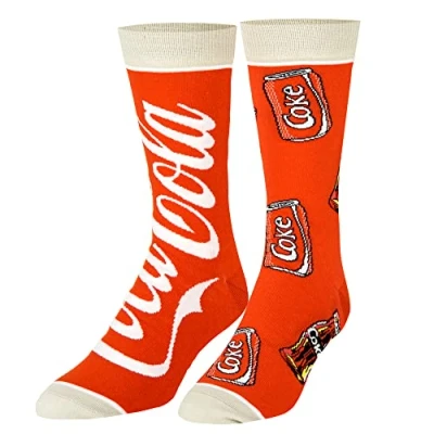 Image of Cool Socks, Official Coca Cola Funny Novelty Print Adult, Red, Large
