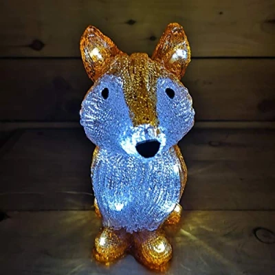 Image of Snowtime 28 cm Sitting Acrylic Christmas Fox