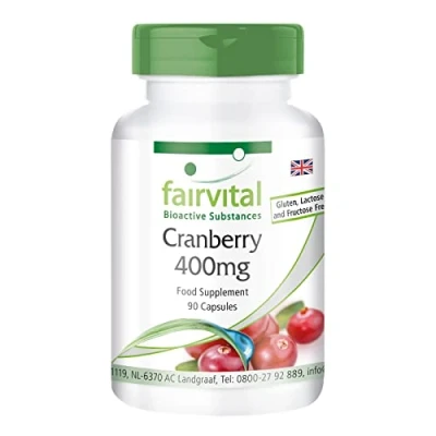 Image of Fairvital Cranberry 400mg Vegan HIGH Dosage 90 Capsules Pure Substance Without additives