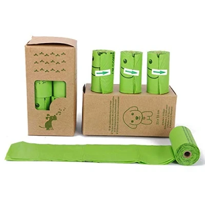 Image of Dog Poo Bags, 120 Extra Thick and Strong Bags for Dogs, EN13432 Highest Rated Environmentally Sustainable, Guaranteed Leak proof, 8 Rolls, 15 Doggy Per Roll 23x33cm