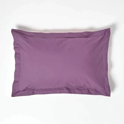 Image of HOMESCAPES Purple Grape Pure Egyptian Cotton Oxford Pillowcase Standard Size 200 TC 400 Thread Count Percale Equivalent Pillow Case Pack of 2