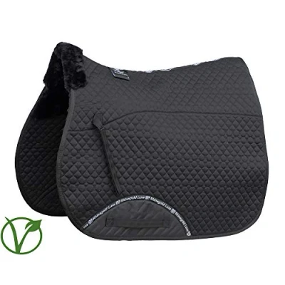 Image of Rhinegold Unisex&#039;s 456 C BLK/BLK Luxe Fur Lined Saddle Cloth, Black/Black, Cob