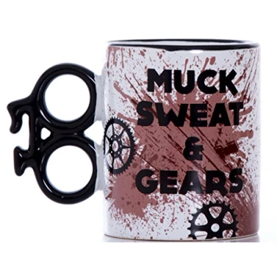 Image of Boxer Gifts Funny Cycling Gift Mug Muck Sweat &amp; Gears Novelty Bike For Men Cyclists Mountain Biking Presents