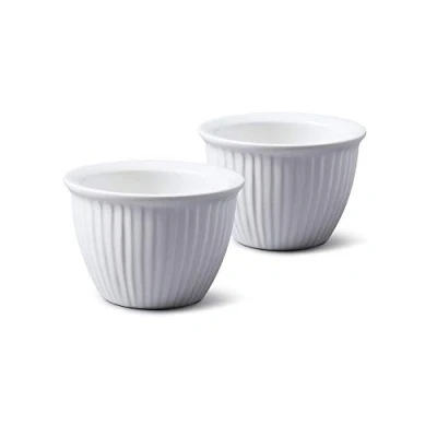 Image of WM Bartleet &amp; Sons 1750 TSET39 Set of 2 Traditional Conical Porcelain Ramekins 9cm Diameter White
