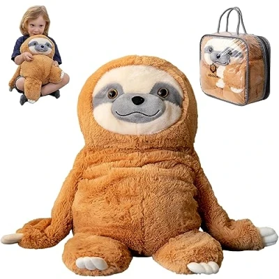Image of ODOXIA Weighted Plush for Anxiety Calming Teddy Stuffed Animal Sloth Machine Washable Plushie 2 Kg