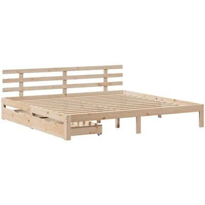 Image of Bed Frame with Drawers without Mattress 180x200 cm Super King Vidaxl