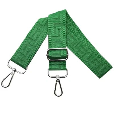 Image of Shoulder Strap for Bag Straps Changing, Adjustable Width 3.8 cm with Silver Carabiner Carry Handbags Women, Emerald Green, K26