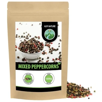 Image of Mixed peppercorns (1kg, 2.2lb), Pepper 100% Natural, Without additives, Vegan, Colored
