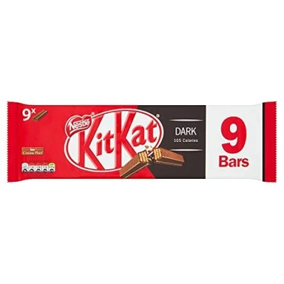 Image of KitKat 2 Finger Dark Chocolate Biscuit Bars Multipack, 9 x 20.7 g