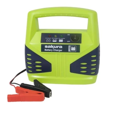 Image of Sakura 8 Amp 12 V Car Battery Charger SS3631 For Vehicles Up To 2.5L / 2500CC Lead Acid Batteries Capacity 15 Ah 120 Ah, Black