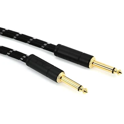 Image of Fender Deluxe Series Instrument Cable 5 ft STR/STR Black Tweed,1.5m,990820093