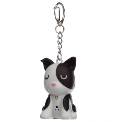 Image of Black Dog Keyring LED Torch &amp; Barking Sound Mini Gift Cracker Filler