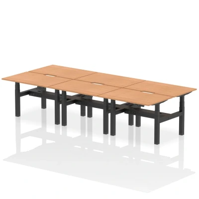 Image of Air B2B 1200x800 Adjustable 6P Bench Desk Scalloped Oak/Black