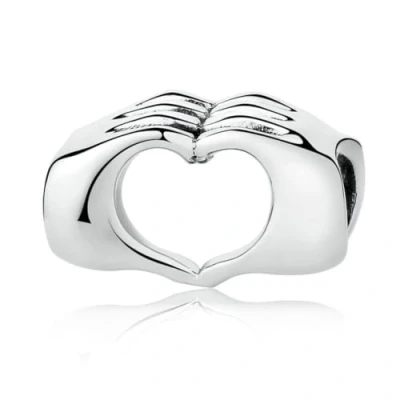 Image of Love in Your Hand Charm 925 Sterling Silver Heart Faith Friendship for Pandora Bracelet