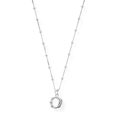Image of ChloBo Bobble Chain Moon &amp; Stars Necklace Length 47cm SNBB580