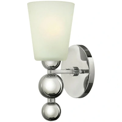 Image of Zelda 1 Light Wall Polished Nickel Glass Shade, E27