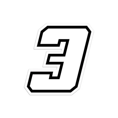 Image of 4R Quattroerre.it 13363 Racing Number 3 Moto GP, White, 10 x cm