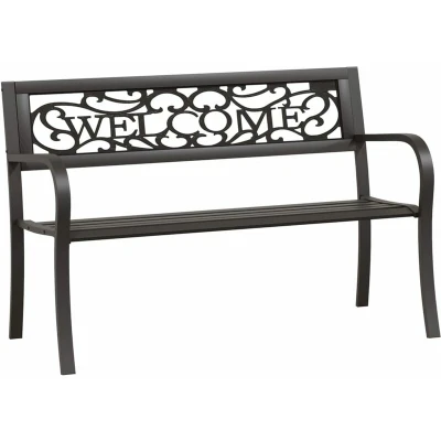 Image of vidaXL Garden Bench 125 cm Steel Black