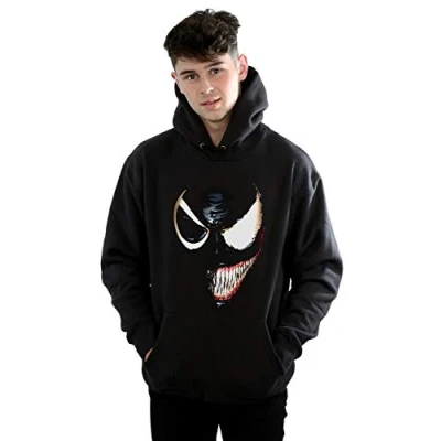 Image of Marvel Men&#039;s Venom Split Face Hoodie Black Large