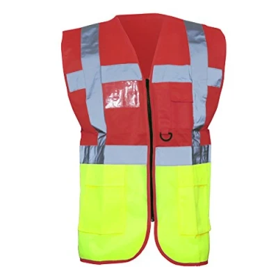 Image of Yoko Hi Vis Premium Executive/Manager Waistcoat / Jacket (S) (Red/Hi Yellow)