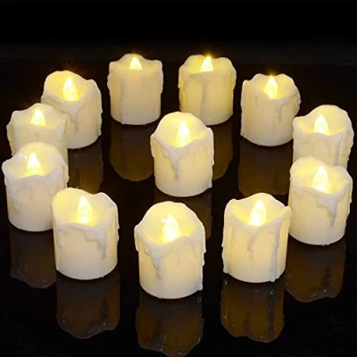 Image of PChero LED Tea Lights Candles with Timer, 12 Pack Flameless Battery Tealight Fake Flickering for Wedding Christmas Table Decorations Home Room Decor High Version