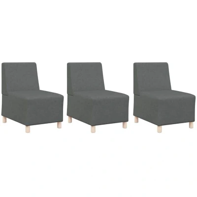 Image of vidaXL Sofa Chair 3 pcs Dark grey 55 x 74 82 cm Fabric