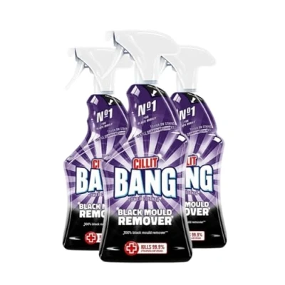 Image of Cillit Bang Black Mould Remover Spray , Removes Mould, Mildew &amp; Dirt Size: 750ml (Pack of 3)