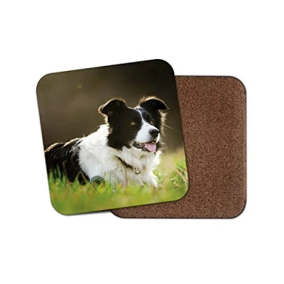 Image of 1 x Cute Border Collie Drinks Coaster Sheep Dog Farm Farmer Puppy Fun #8614