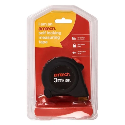 Image of Amtech P1260 3m x 16mm Self Locking Measuring Tape