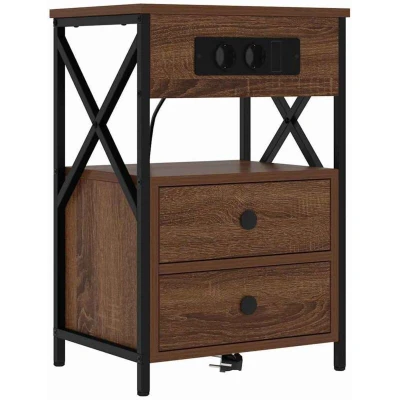 Image of vidaXL Bedside Cabinet Brown oak 40 x 31 60 cm Engineered wood