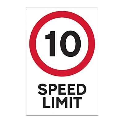 Image of 10Mph Speed Limit Sign, 400mm x 600mm, 3mm Foamed PVC Board