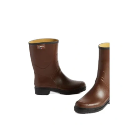 Image of Aigle Men&#039;s Bison Work Wellingtons, Marron, 9 UK
