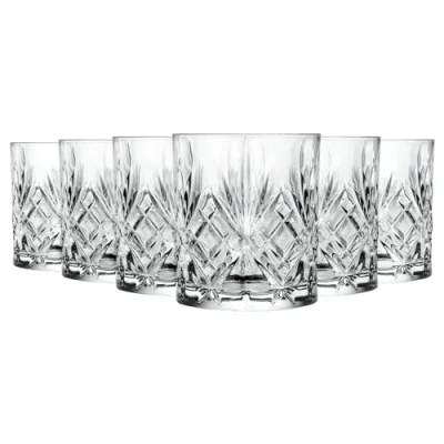 Image of RCR Crystal Melodia Whisky Glasses 230ml Whiskey Tumblers (Set of 6)