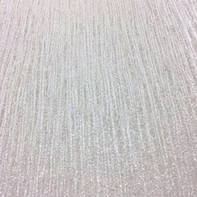 Image of Debona Crystal Plain Pattern Textured Stripe Glitter Motif Vinyl Wallpaper (Ivory 9000)