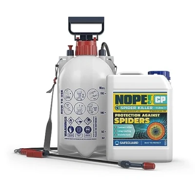 Image of NOPE! CP Spider Killer Spray (5L &amp; Sprayer) Contact Killer, for all Types of Spiders. Residual Action, Odourless, Non Staining Indoor and Outdoor Use. HSE Registered