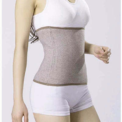 Image of Thermal Lumbar Support Cashmere Knit Stomach Kidney Warmer Abdominal Binder Lower Back Belt Brace Waist Trimmer Band Elastic Protector Postpartum Belly Wrap Warming Recover