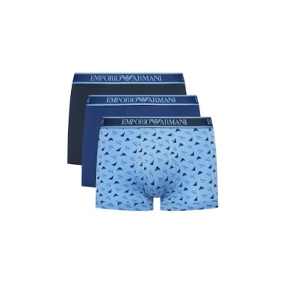 Image of Emporio Armani Men&#039;s CORE Logoband 3 Pack Trunk, MAR/ST AZZUR/INCHIOS, S