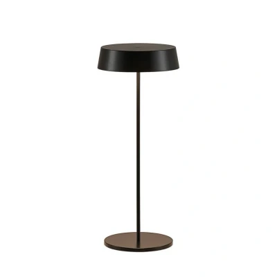 Image of Lucande LED rechargeable table lamp Tibia, black, aluminium, USB, IP54