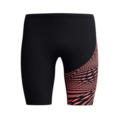 Image of Speedo Men&#039;s Medley Logo Jammer, Black/Coral Sands, 40
