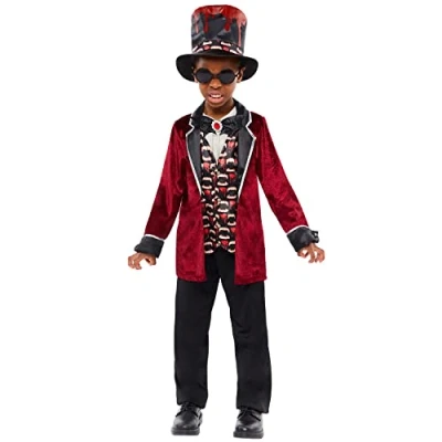 Image of amscan 9917918 Childs Midnight Vampire Gent Fancy Dress Gothic Halloween Costume Boys Kids