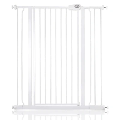 Image of Bettacare Child and Pet Gate, 94.3cm 101.9cm, White, Extra Tall Gate 104cm in Height, Pressure Fit Stair Baby Suitable for Dog or Barrier, Easy Installation