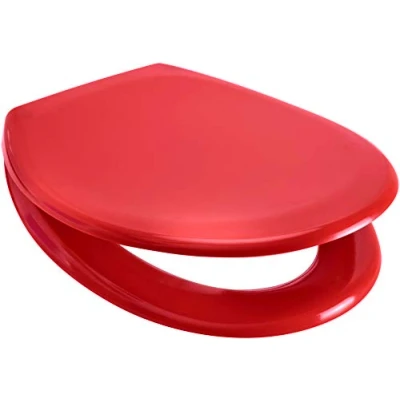 Image of New Euroshowers Rainbow Toilet Seats ONE Button Release Soft Close Top/Bottom Fix (red)
