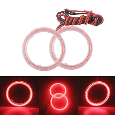 Image of Qasim 1 pair of LED COB Angel Eyes 70MM 2.76&#039;&#039; Red Halo Rings with Plastic Shell 60SMD for Car Motor DRL Headlight Fog Light DC 12V