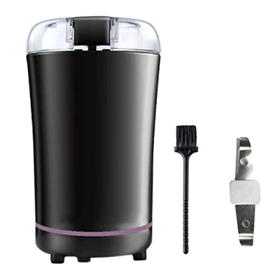 Image of Ghulumn Electric Coffee Grinder Maker Grain Stainless Steel Blade Portable Machine for Bean Black UK Plug